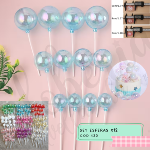 SET ESFERA IRIDISCENTE X12