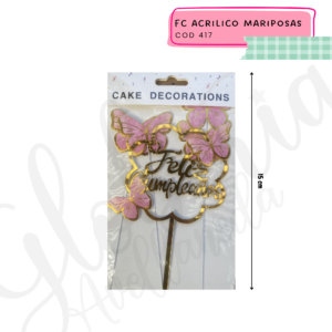 PINCHE FC ACRILICO MARIPOSAS ESPEJADO